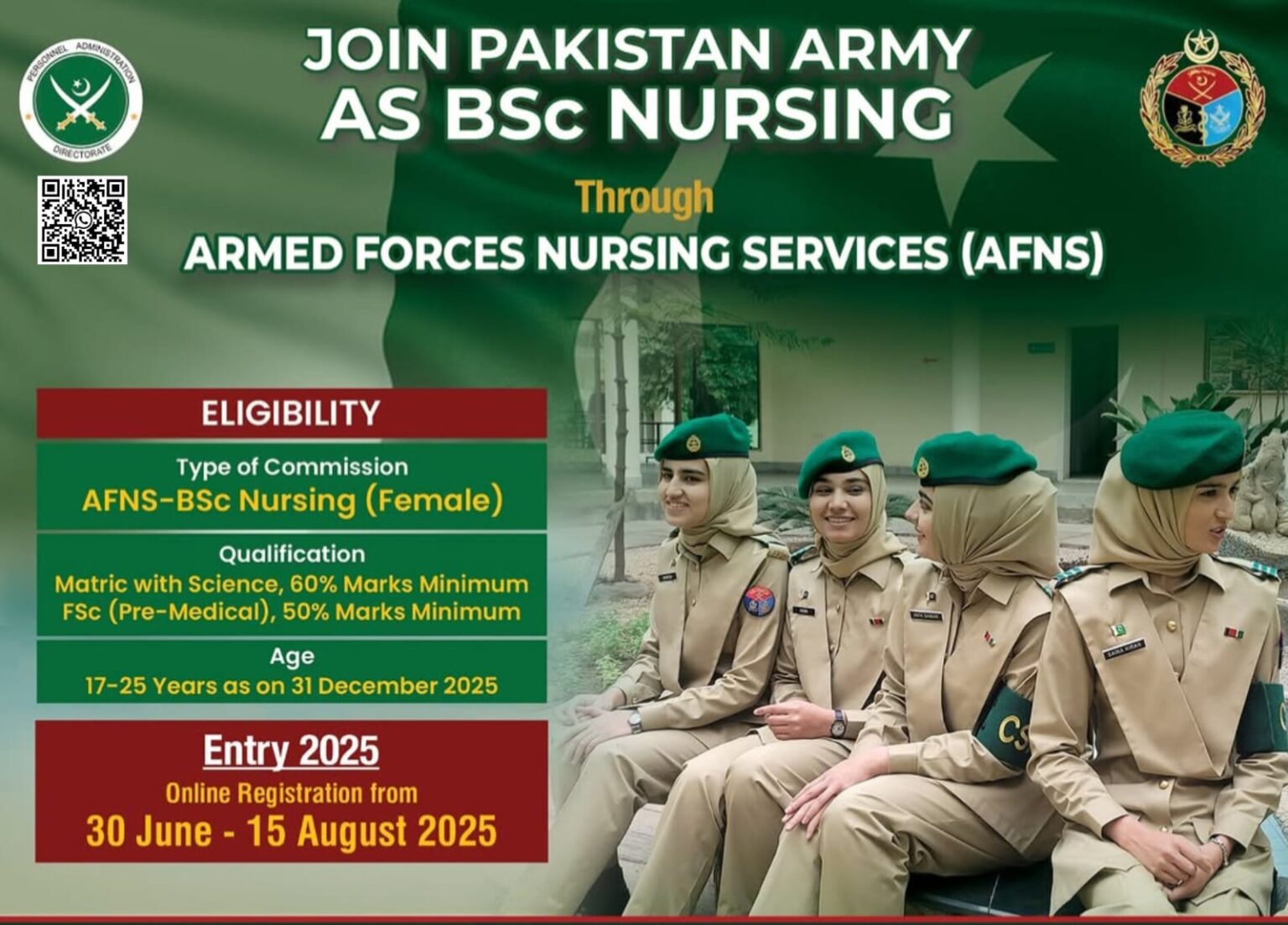 Pak Army AFNS job August 2025 advertisement
