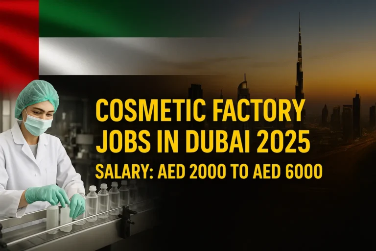 Cosmetic Factory Jobs in Dubai 2025 – Salary 2000 to 6000 AED