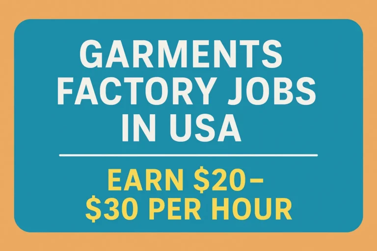Garments Factory Jobs in USA