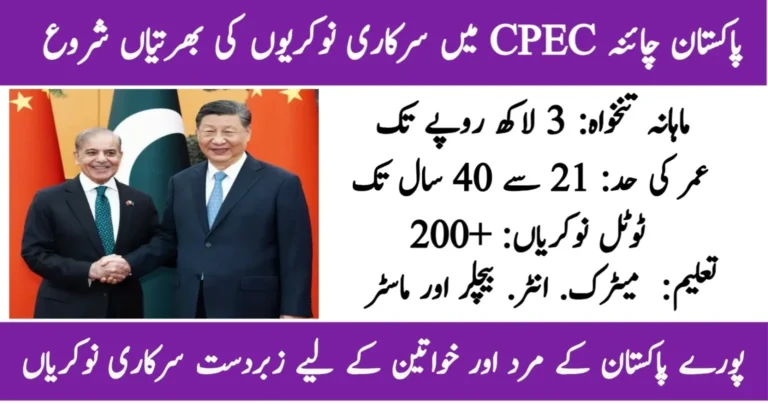 CPEC Centre of Excellence Jobs 2026