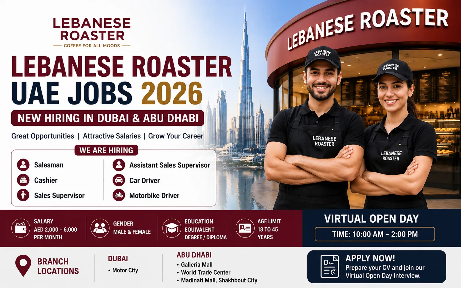 Lebanese Roaster UAE Jobs 2026