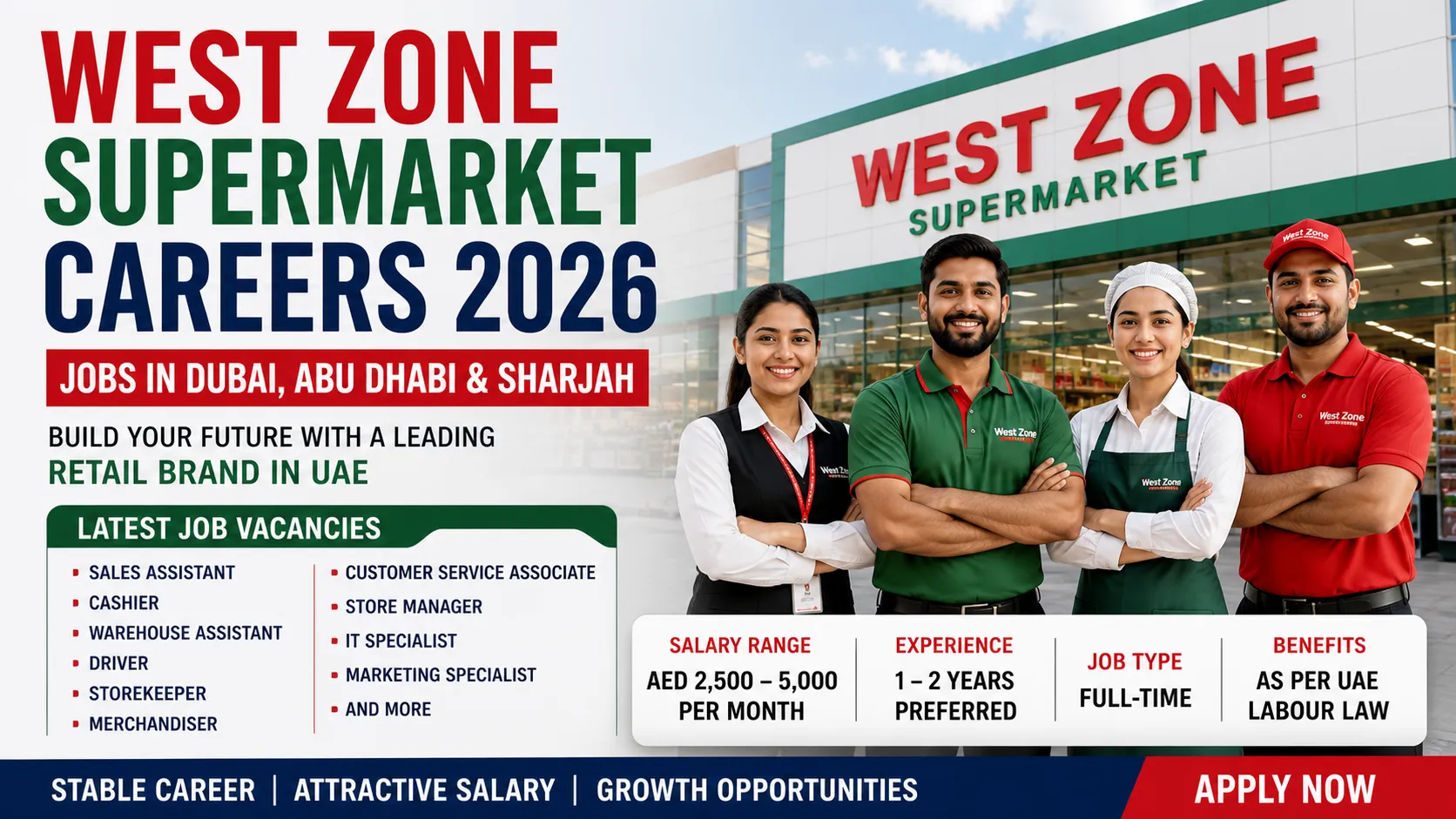 West Zone Supermarket Careers 2026 in Dubai