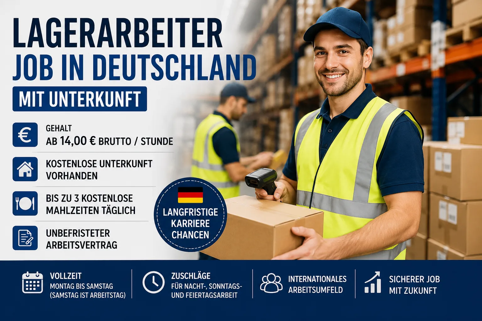 Lagerarbeiter Job in Deutschland mit Unterkunft