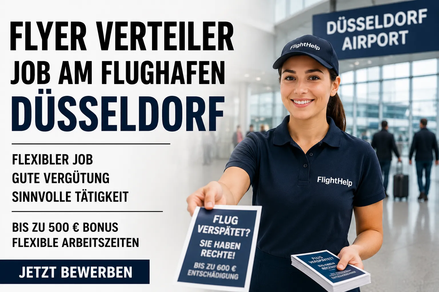 Flyer Verteiler Job am Flughafen Düsseldorf 2026