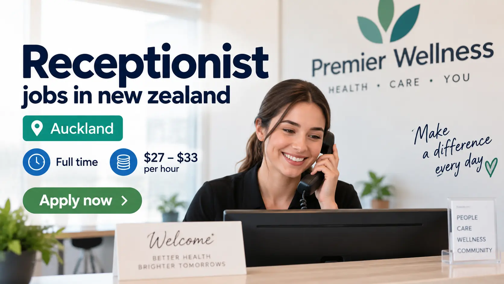 Receptionist Jobs in Auckland New Zealand 2026